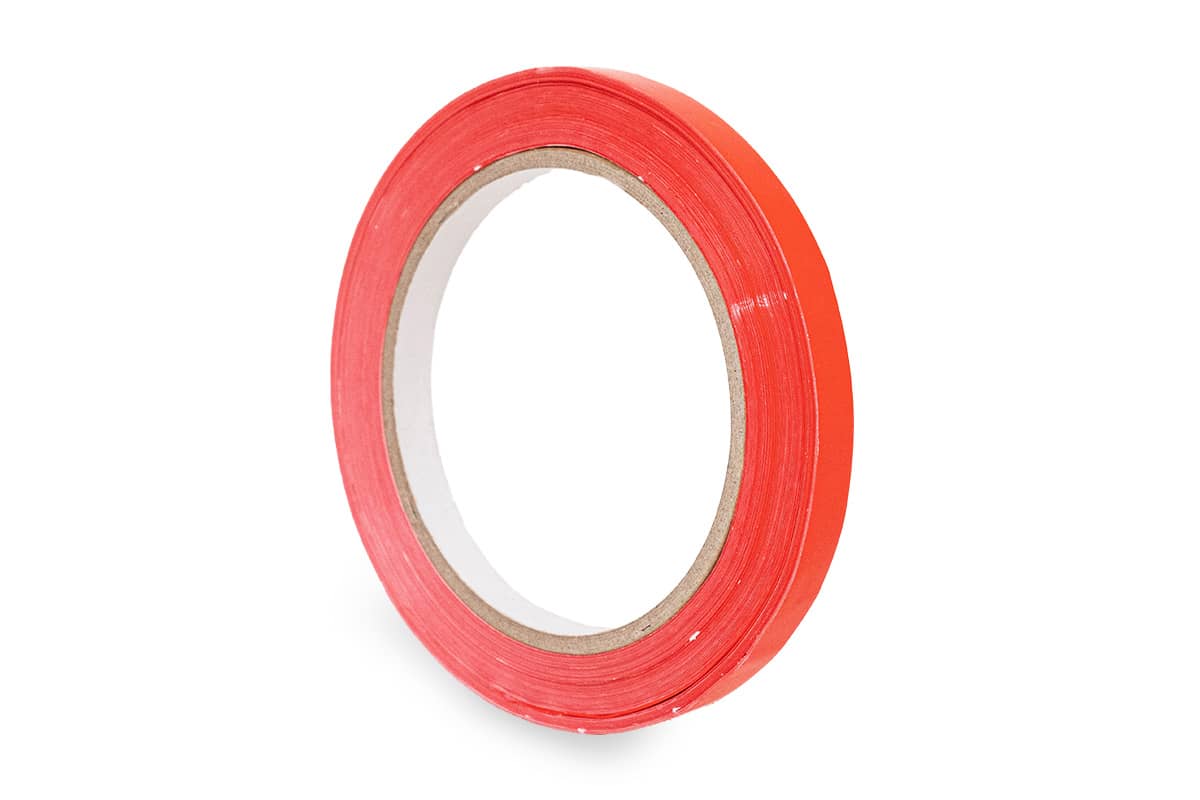 PVC tape transparant - 48mm x 66m rood, 9.0000 millimeter