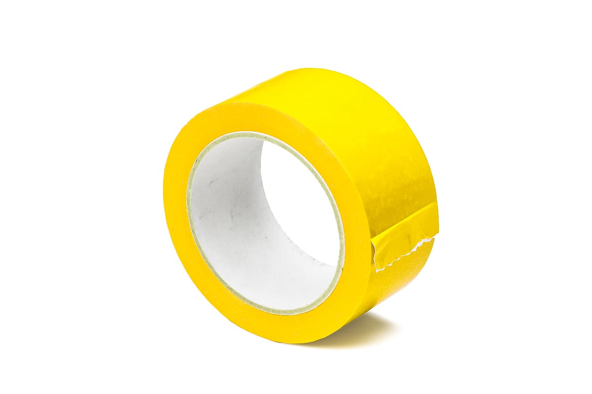 PVC tape transparant - 48mm x 66m geel, 50.0000 millimeter