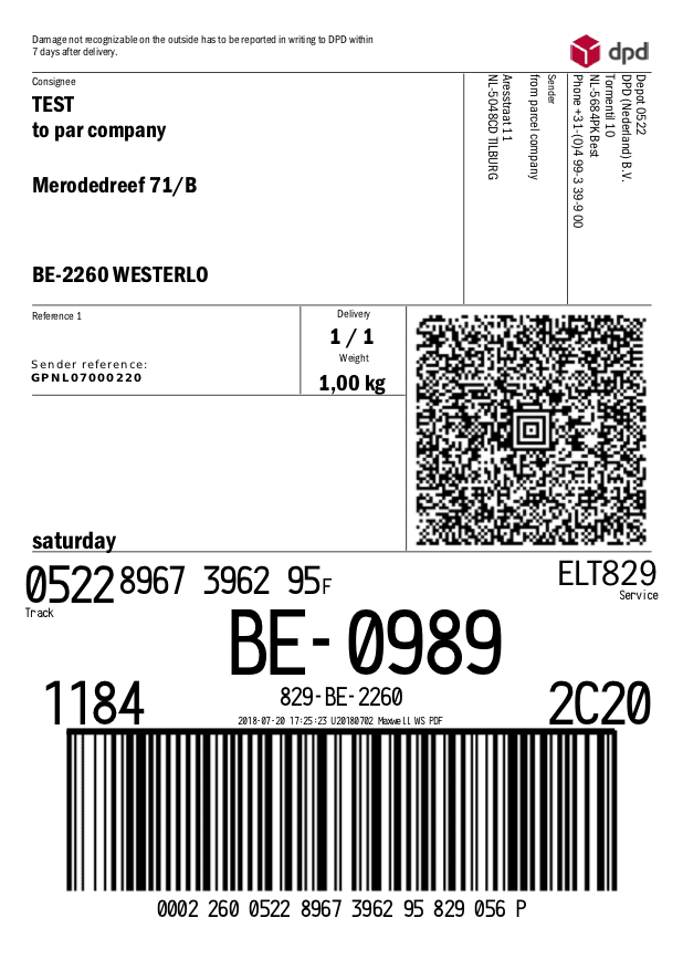 Verzendlabels PostNL/DPD/GLS - 102 x 150mm (300 st)