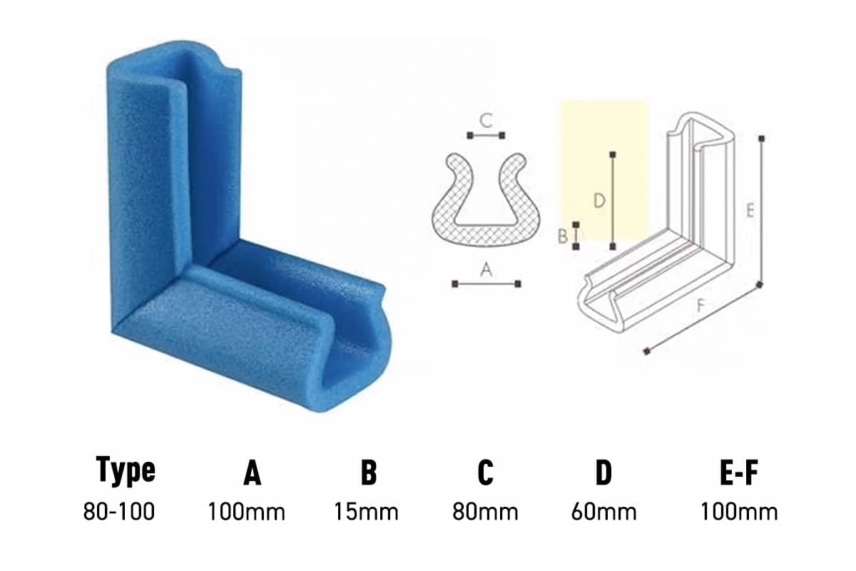 U schuimprofiel hoekstuk - 80/100mm x 10cm (60 st)