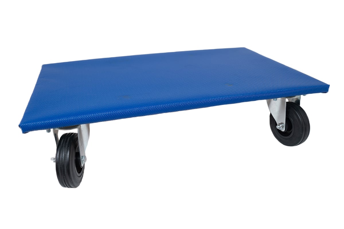 Meubelhondje blauw 60 x 35cm (300kg) Rubber wiel